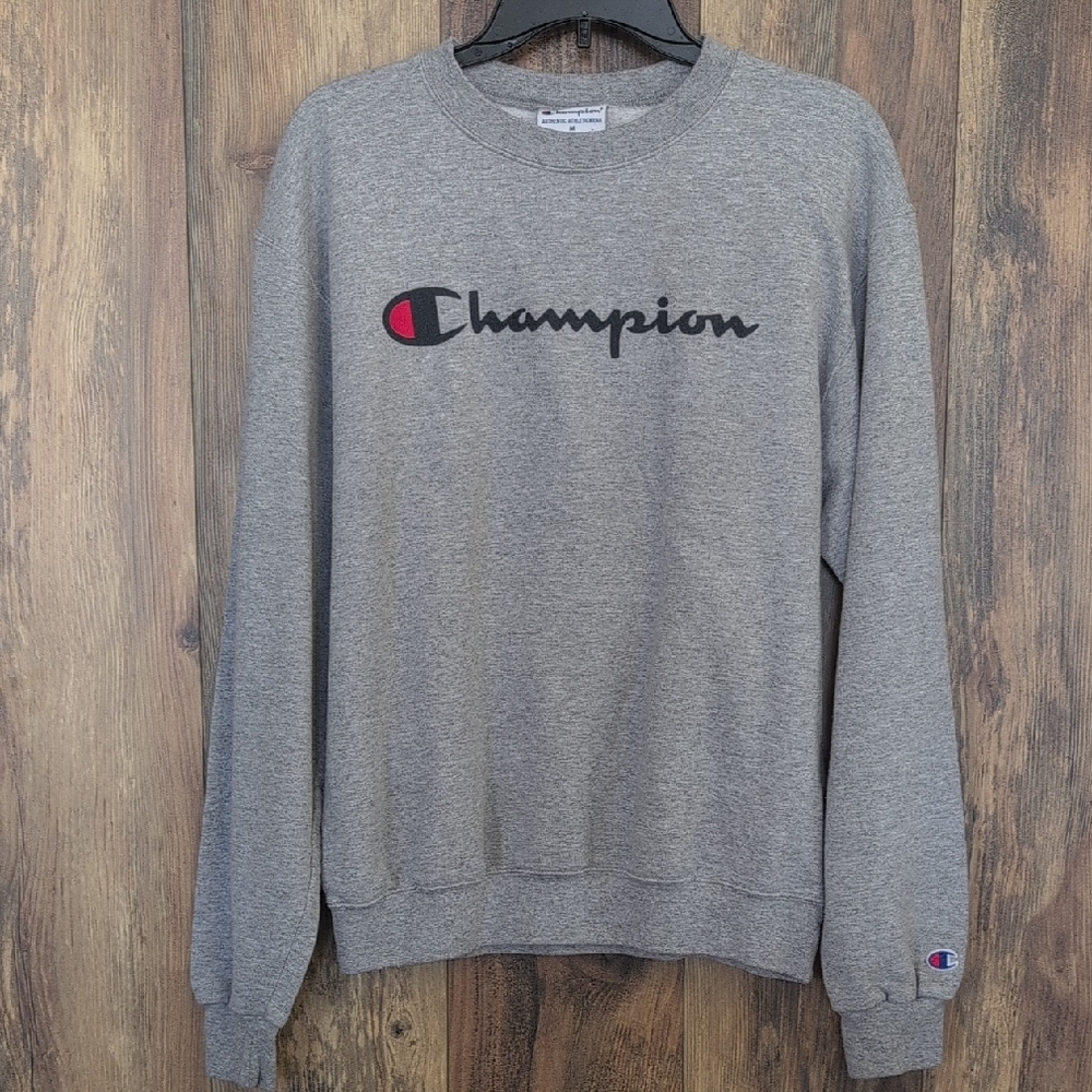 Champion Men's Gray Logo Sweatshirt M                   D374x